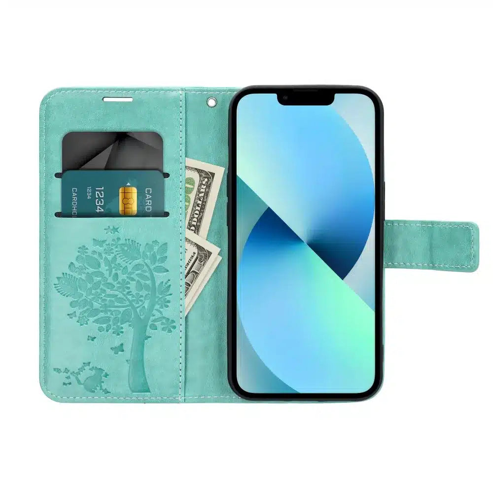 Pouzdro MEZZO Book na SAMSUNG GALAXY A54 5G, zelený strom