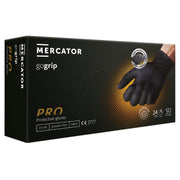Jednokratne rukavice MERCATOR GOGRIP PRO crne bez pudera 50 kom - L