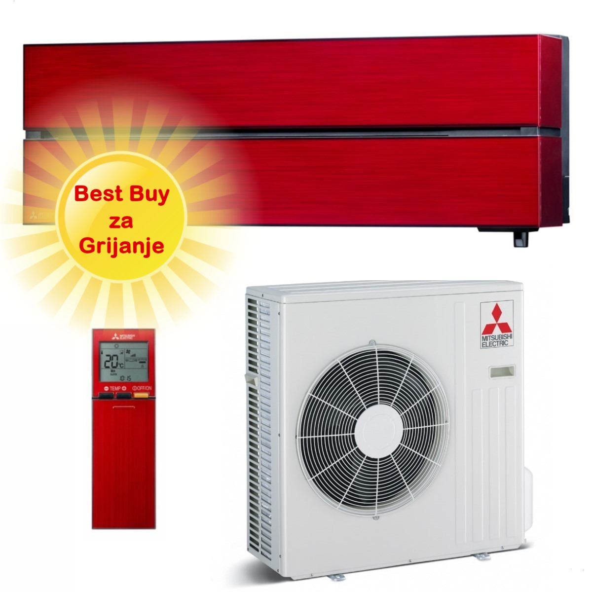 Mitsubishi Electric klima uređaj MSZ-LN60VGR/MUZ-LN60VG - 6,1 kW, Kirigamine style, za prostor do 60m2, A++ energetska klasa