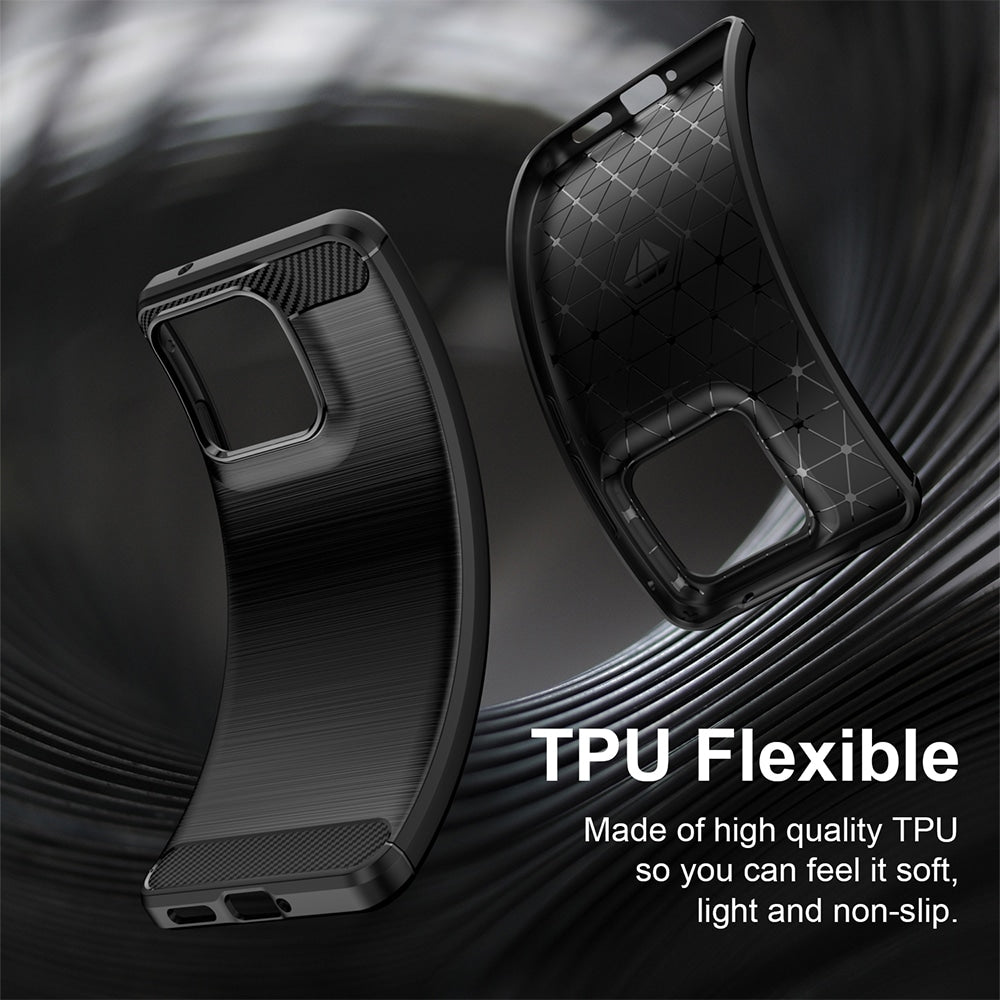 Techsuit Carbon Silicone maska za Motorola Edge 70 Fusion – crna