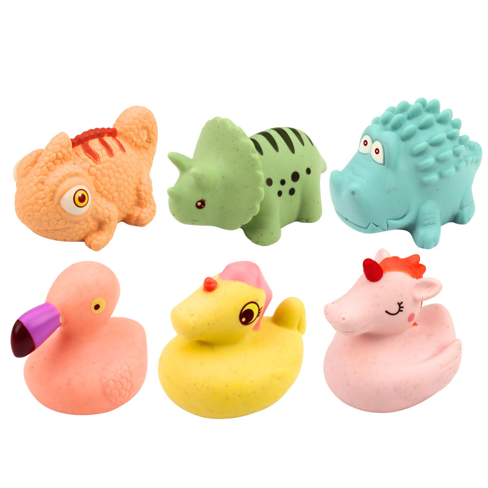 Set of educational rubber animals for bathing, pastel games, 6 pcs.