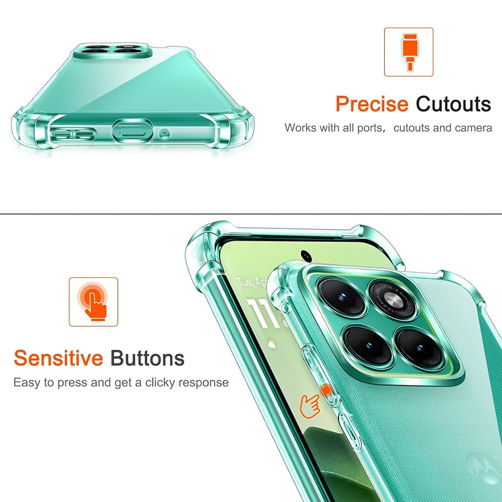 Techsuit Shockproof Clear Silicone prozirna maskica otporna na udarce za Motorola Edge 70 Fusion