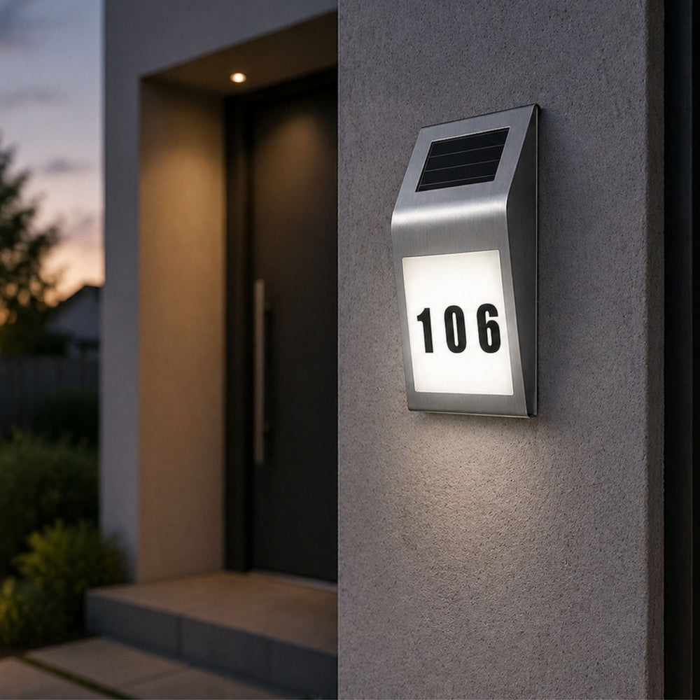 Solarna LED lampa s kućnim brojem