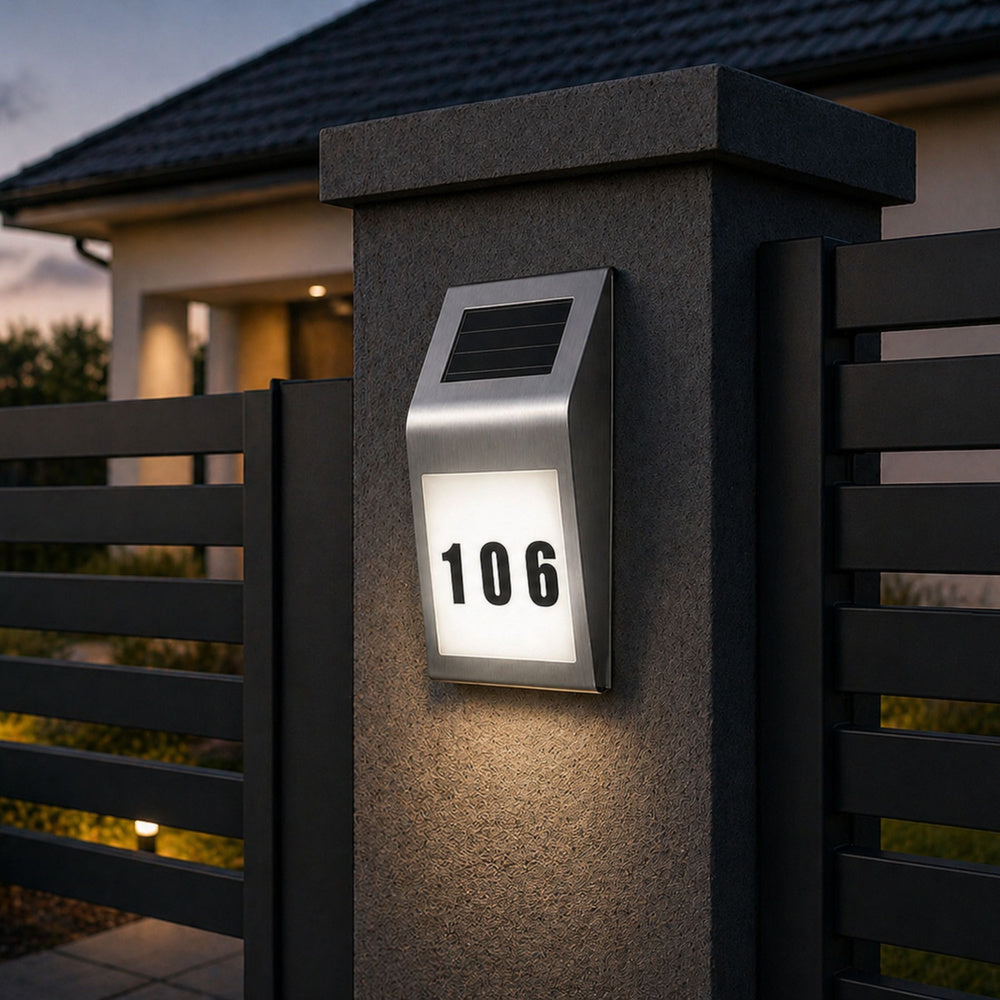 Solarna LED lampa s kućnim brojem