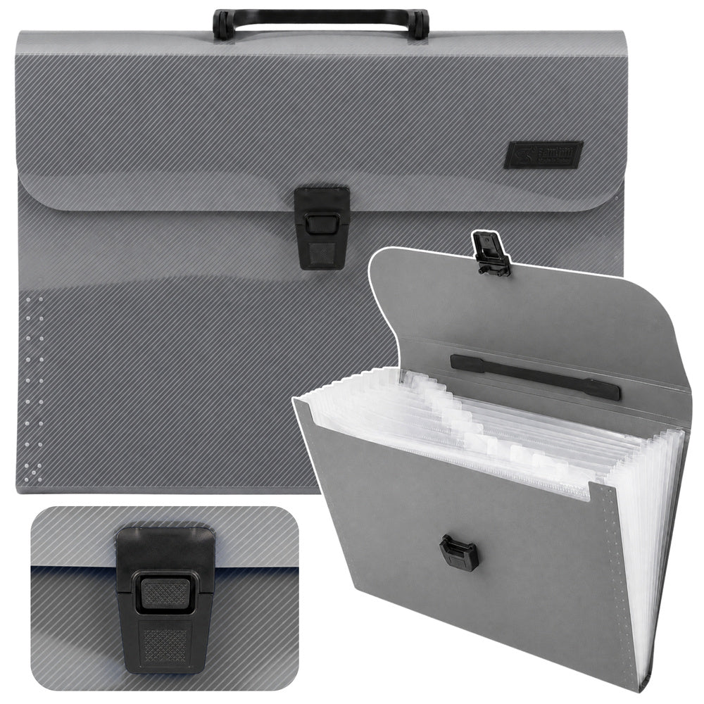 Folder Folder Organizer for Documents, 13 Compartments, Gray, A4, Holder