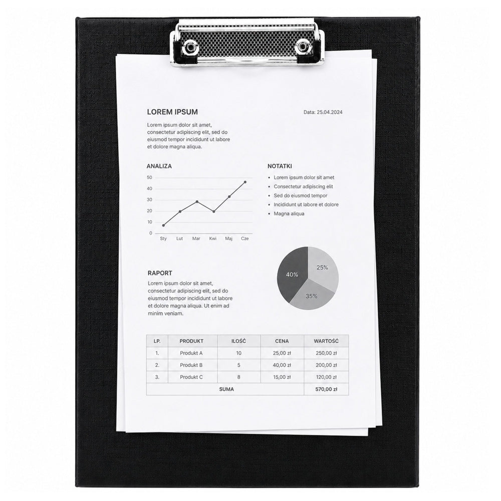 Clipboard with Metal Clip for Writing A4 Black