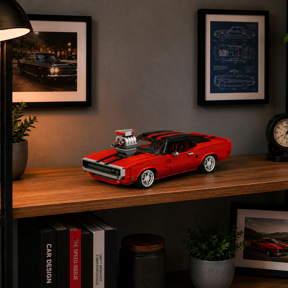 Kockice za slaganje sportskog retro automobila sa 1869 elemenata - crveni