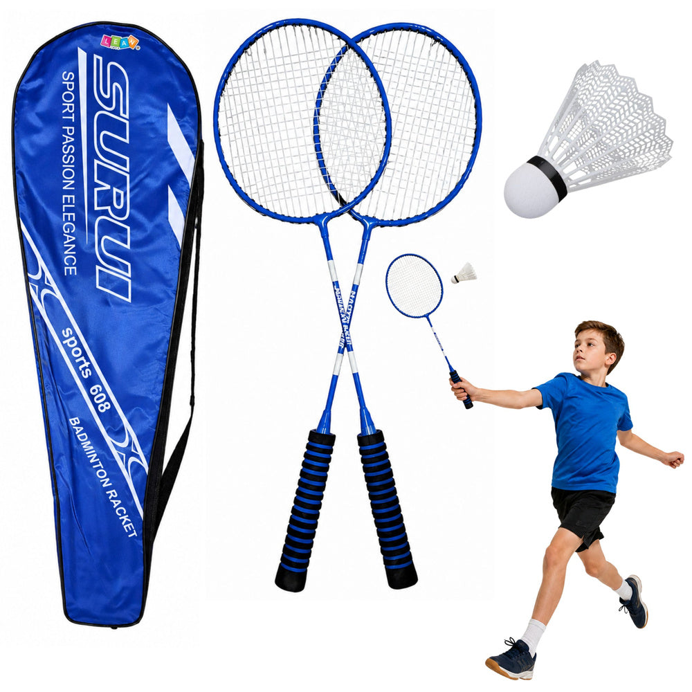 Reketi za badminton sa futrolom i lopticom 4u1 - plavi