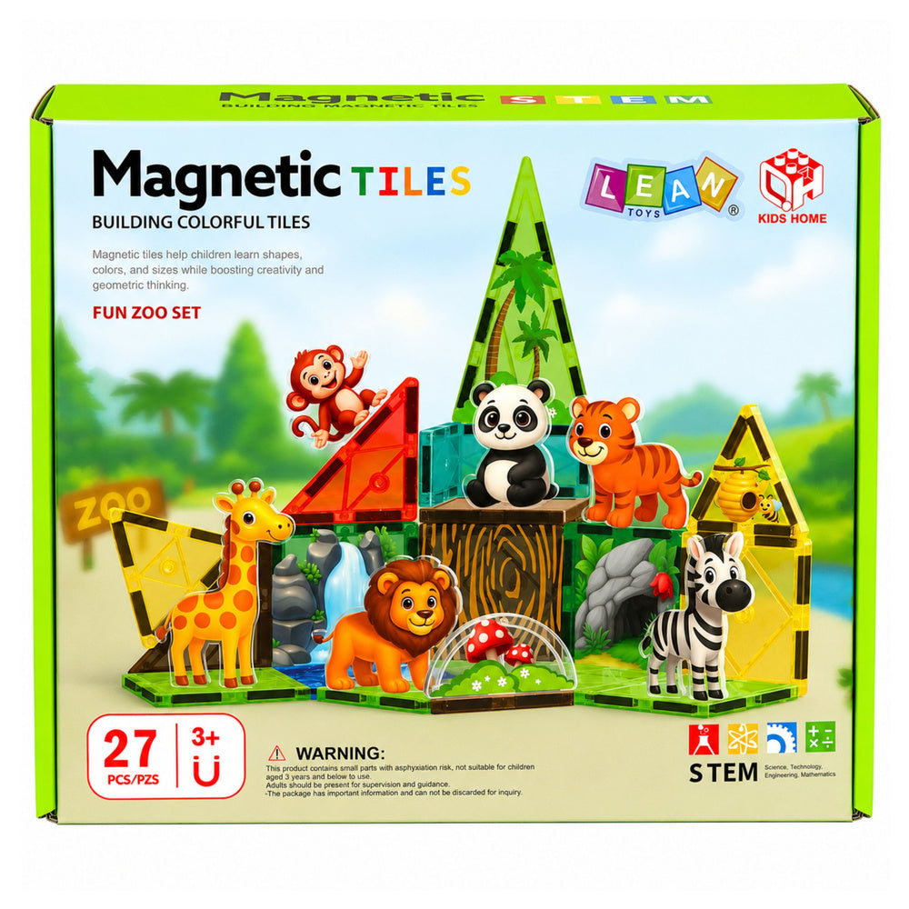 Magnetic Construction Blocks Wild Animals Jungle ZOO 27 pcs.
