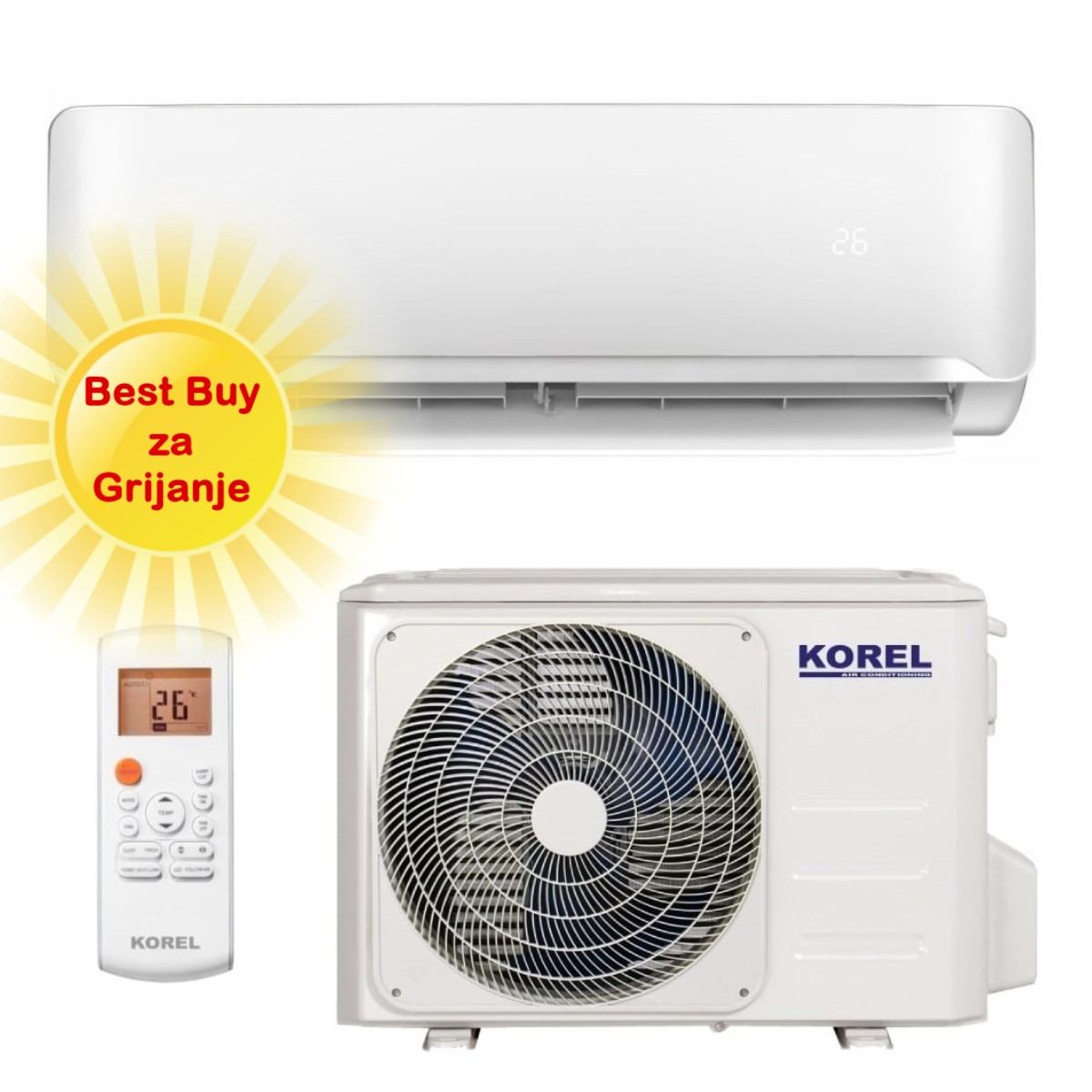 KOREL KLIMA UREĐAJ 5,3kW KMA32-18FNX-G/KMA32-18FN8-G - OPTIMUSPLUS , za prostor do 55m2, A++ energetska klasa, Wi-Fi, R32