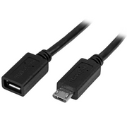 StarTech.com USBUBEXT50CM USB kabel 0,5 m USB 2.0 Micro-USB B Crno