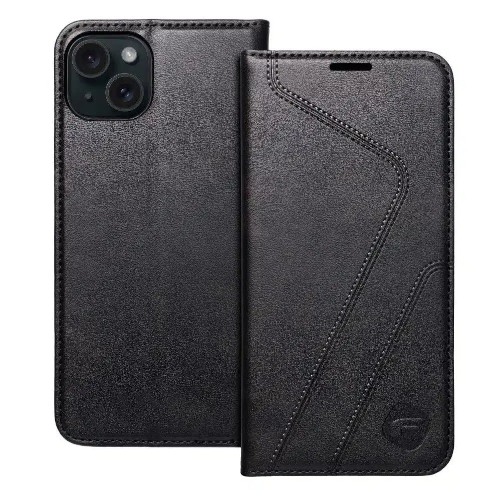 FORCELL F-PROTECT RFID Blocker flipové pouzdro pro iPhone 15 Plus černé