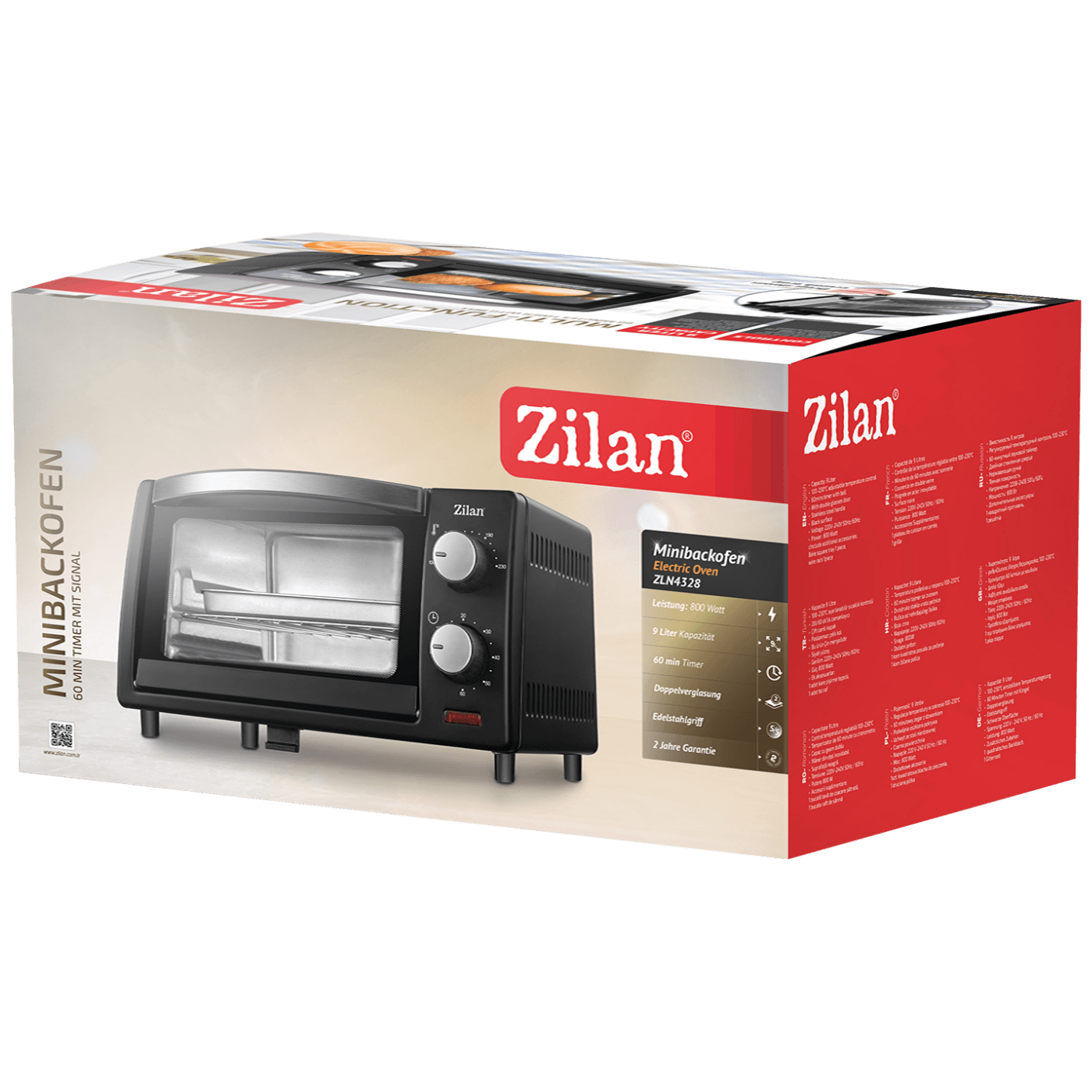 Zilan Mini pećnica, zapremina 9 l, 800 W, crna - ZLN4328