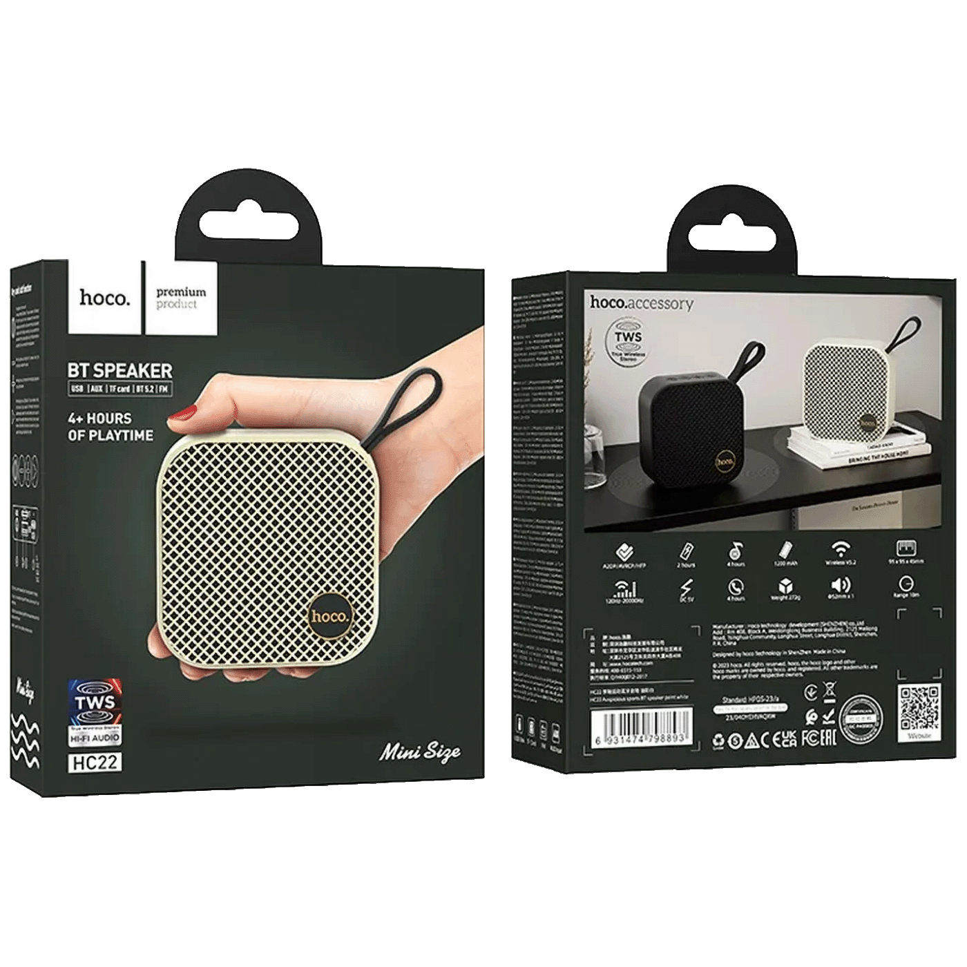 hoco. Brezžični zvočnik, Bluetooth, 1200 mAh, 5W - HC22, bel