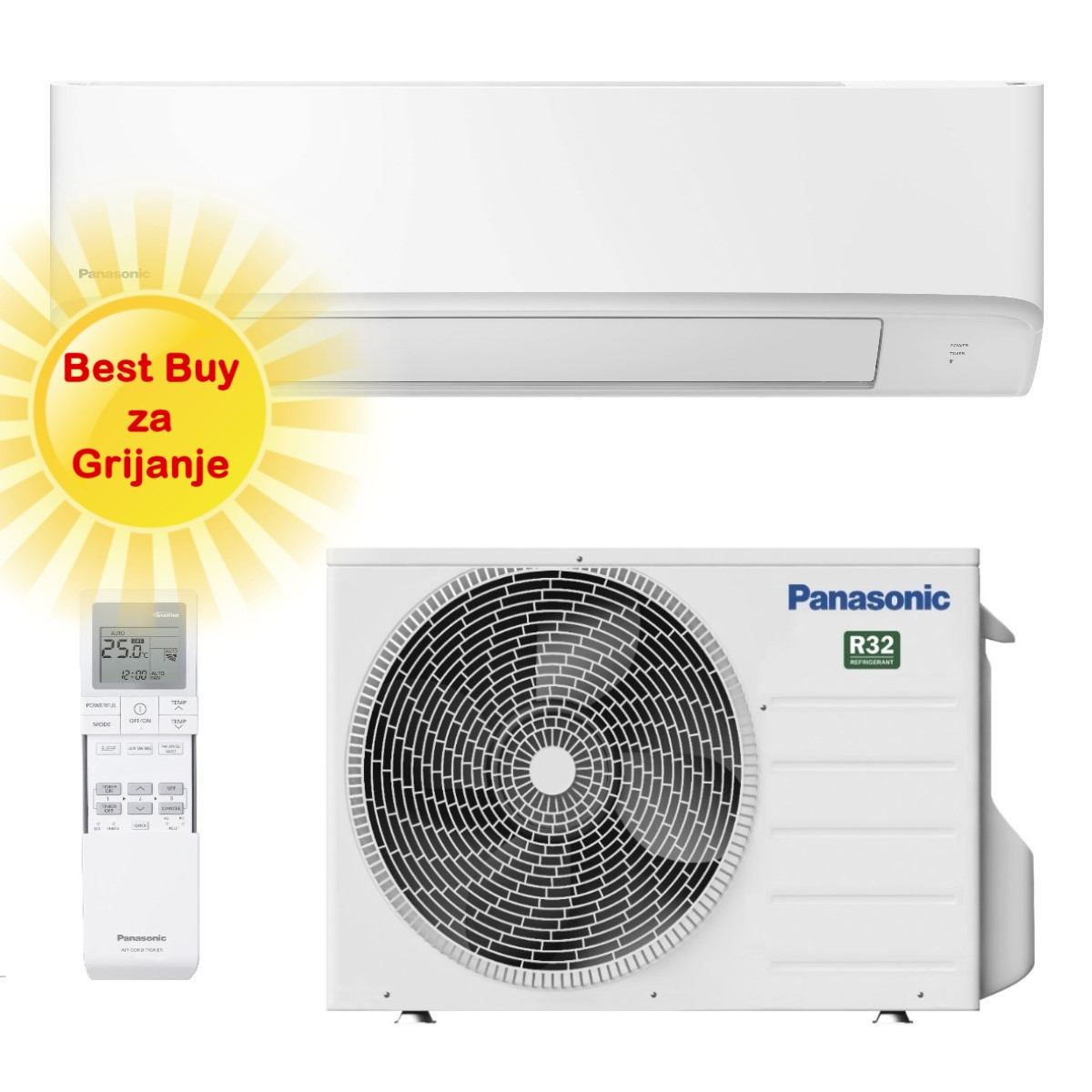 Panasonic klima uređaj 7,1kW KIT-TZ71-ZKE - Kompaktni inverter, za prostor do 75m2, A++ energetska klasa, R-32