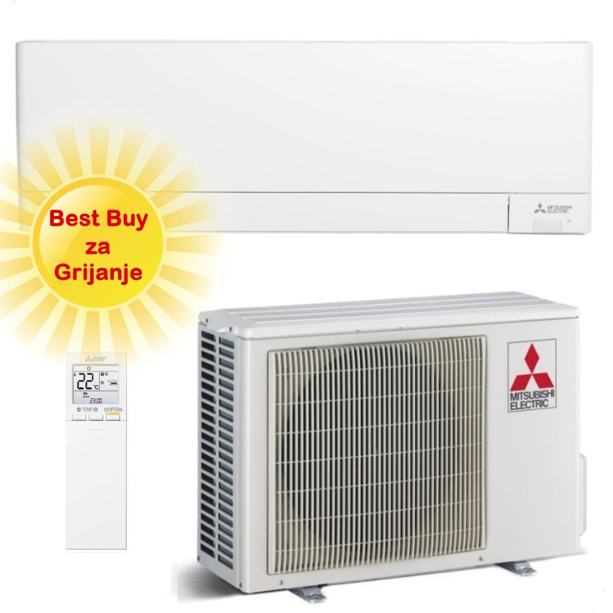 MITSUBISHI KLIMA UREĐAJ MSZ-AY42VGKP/MUZ-AY42VG - 3,5 kW, Super inverter plus, za prostor do 35m2, A+++ energetska klasa, R-32