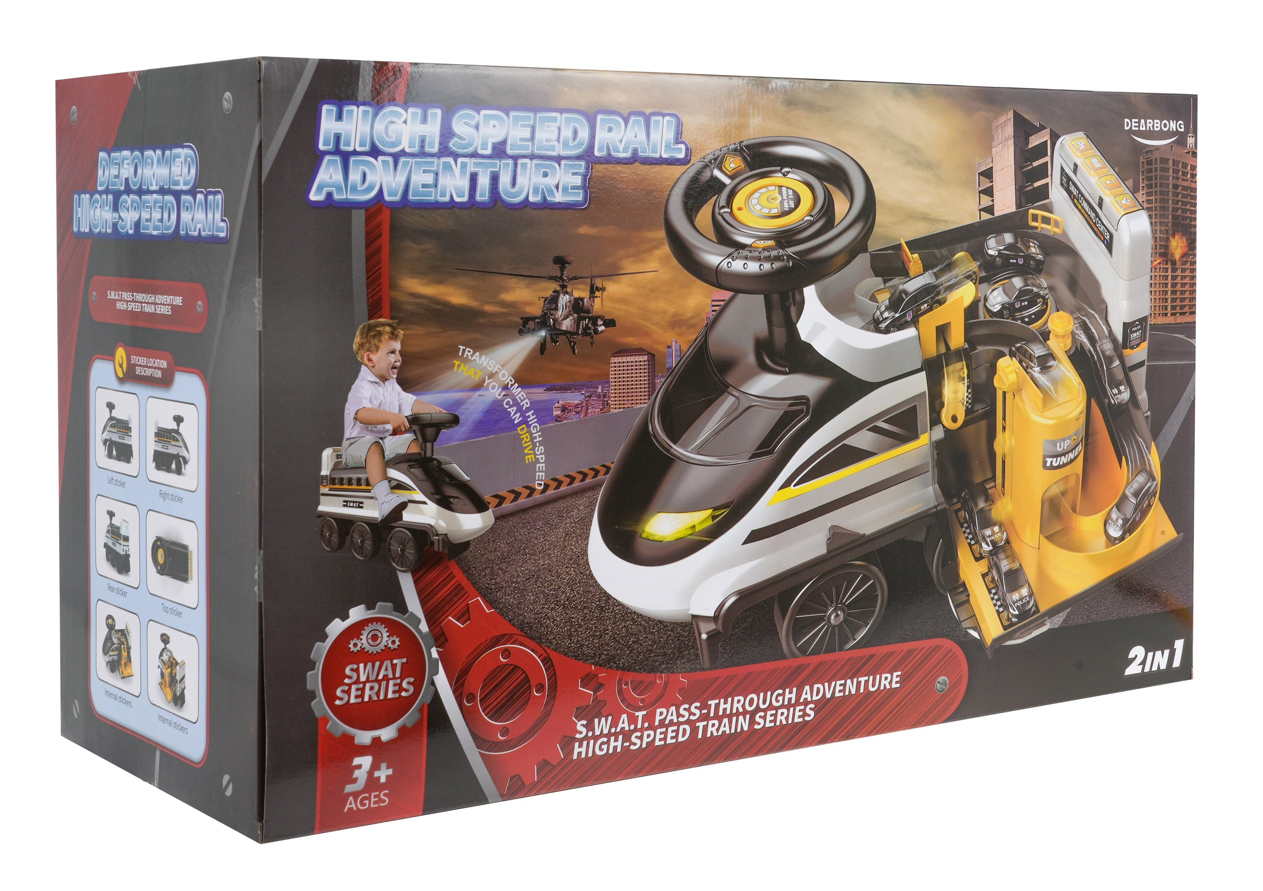 Dječja guralica  Rider 2in1 Police - crna