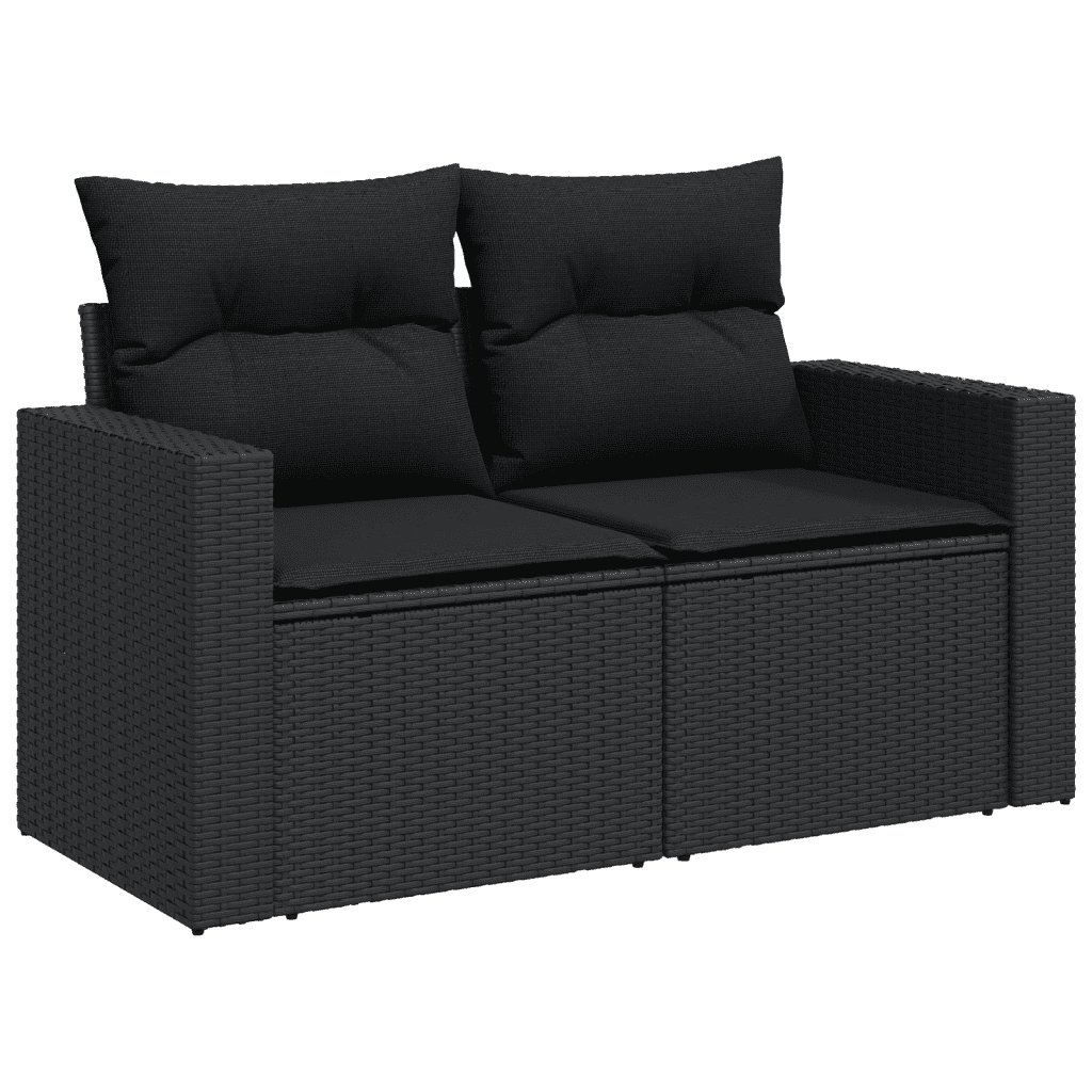 13-dijelni set vrtnih sofa s jastucima poliratan crni Crna