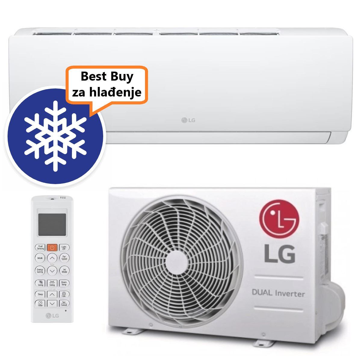 LG KLIMA UREĐAJ 7,0kW W24TI- DUALCOOL PRO / DUAL INVERTER , za prostor do 70m2, A++ energetska klasa, R32