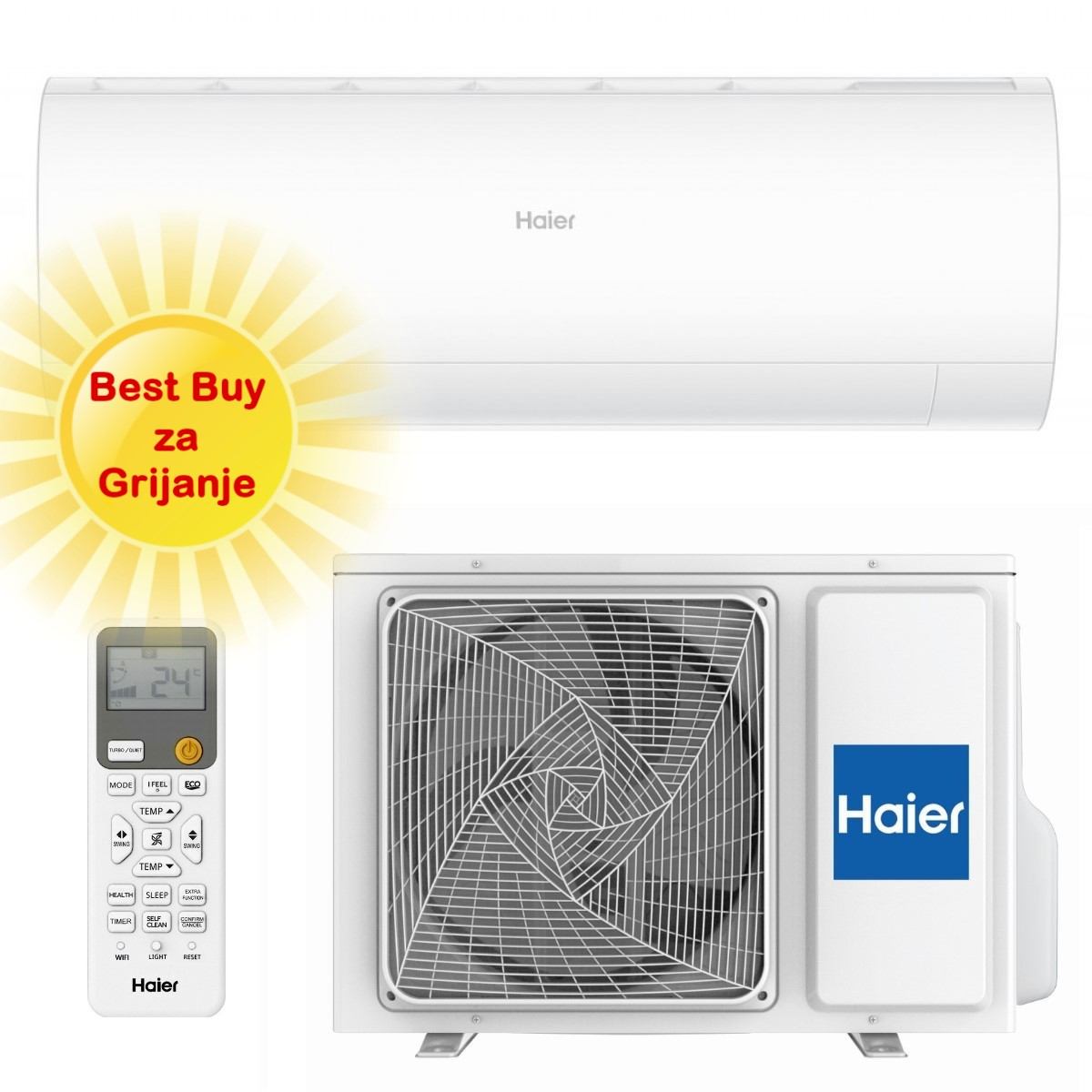 HAIER KLIMA UREĐAJ 3,6kW AS35PBPHRA/1U35MEPFRA- Pearl Premium, za prostor do 35m2, A+++ energetska klasa