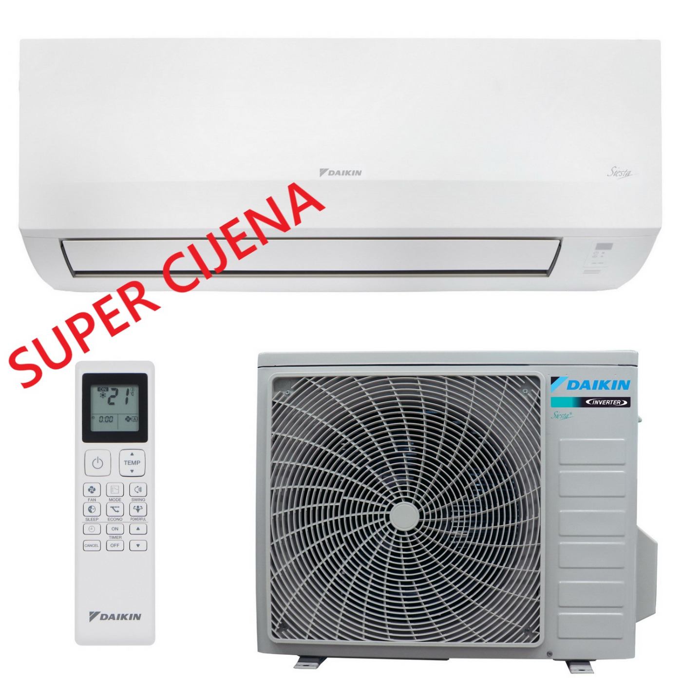 DAIKIN KLIMA UREĐAJ 3,5 kW - ATXC35E/ARXC35E - Siesta, za prostor do 35m2, A++ energetska klasa