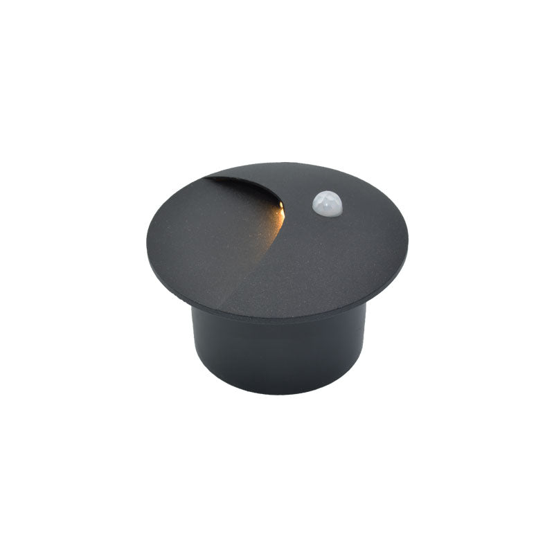 LED ugradna zidna svjetiljka sa senzorom Green Tech 3W, 3000K IP44, crna