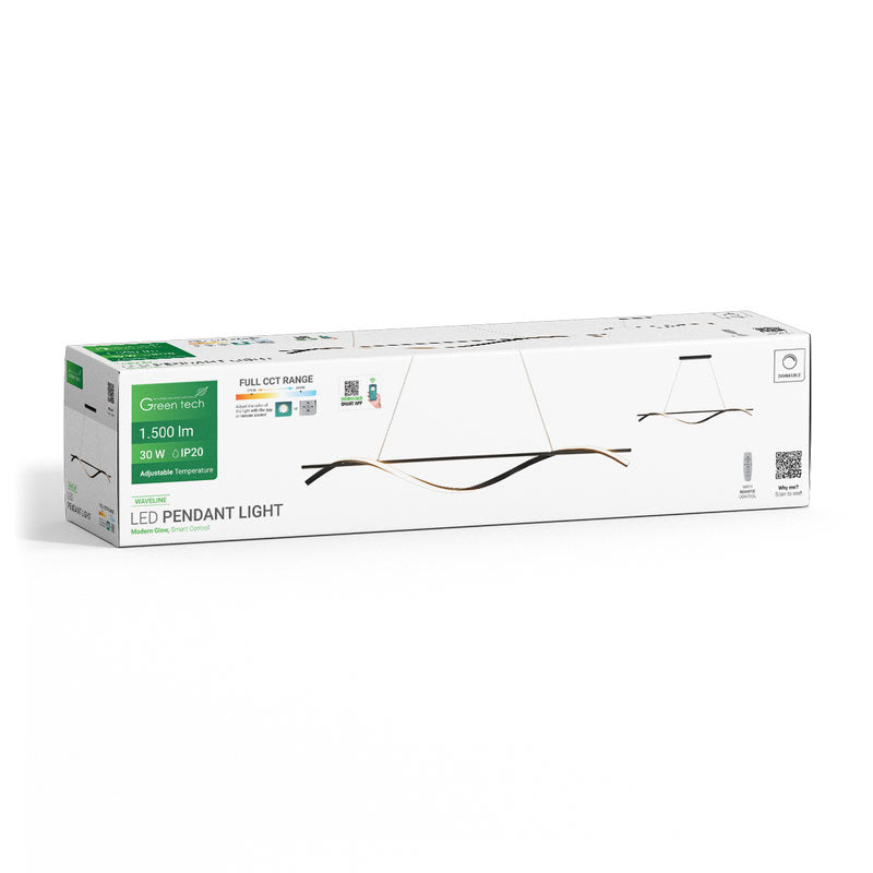 Smart dekorativna visilica Green Tech 30W, 3CCT, dim, APP + daljinski upravljač