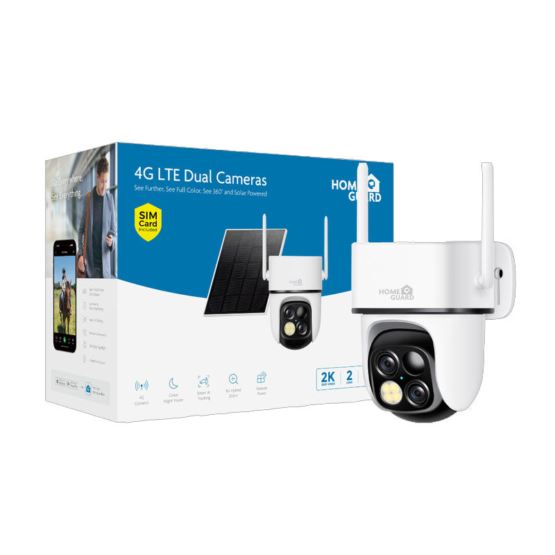 Homeguard 2K 4G PTZ solarna kamera s dva objektiva