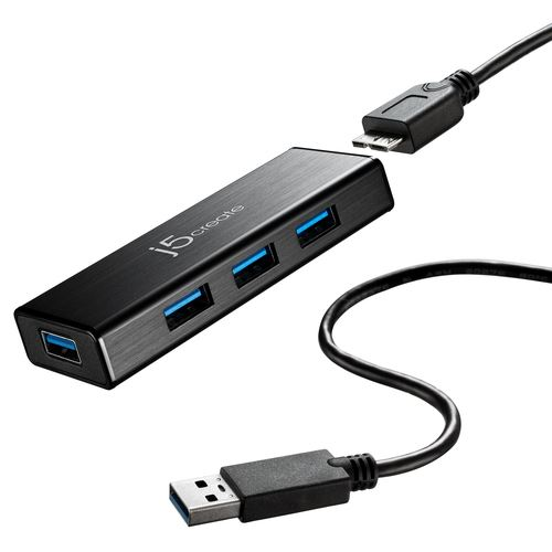 j5create JUH340 USB 3.2 Gen 1 (3.1 Gen 1) Micro-B 5000 Mbit/s Crno