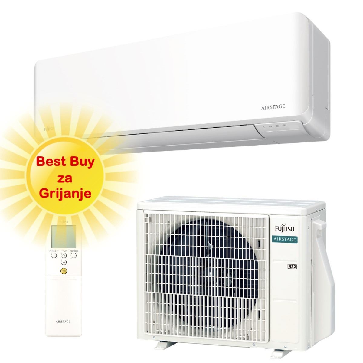 FUJITSU KLIMA UREĐAJ 4,2kW ASEH14KMCG/AOEH14KMCG - Super Eco inverter, za 45m2, A++ energetska klasa