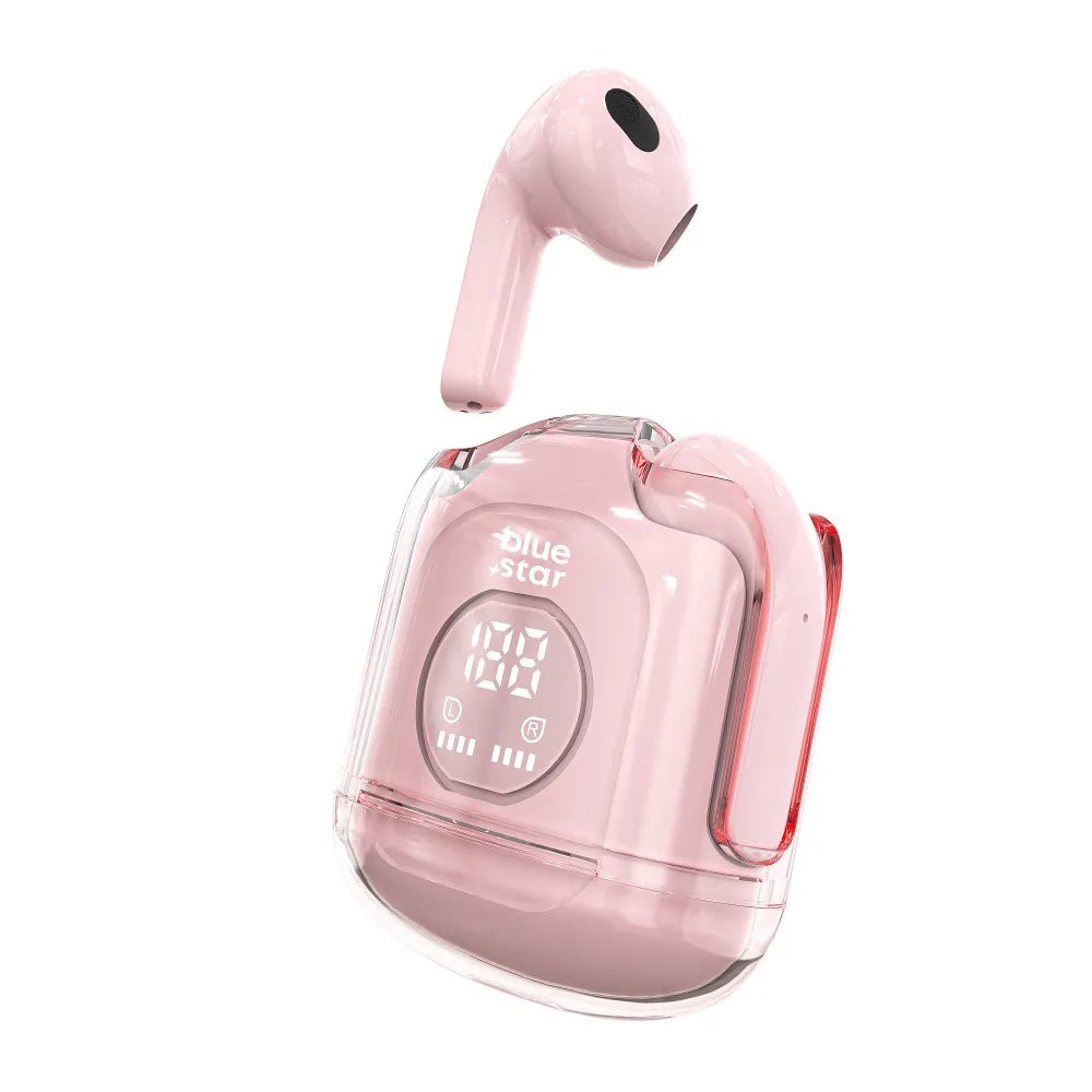 Bezdrátová/bluetooth stereo sluchátka Blue Star TWS Transparency Fi22 růžová