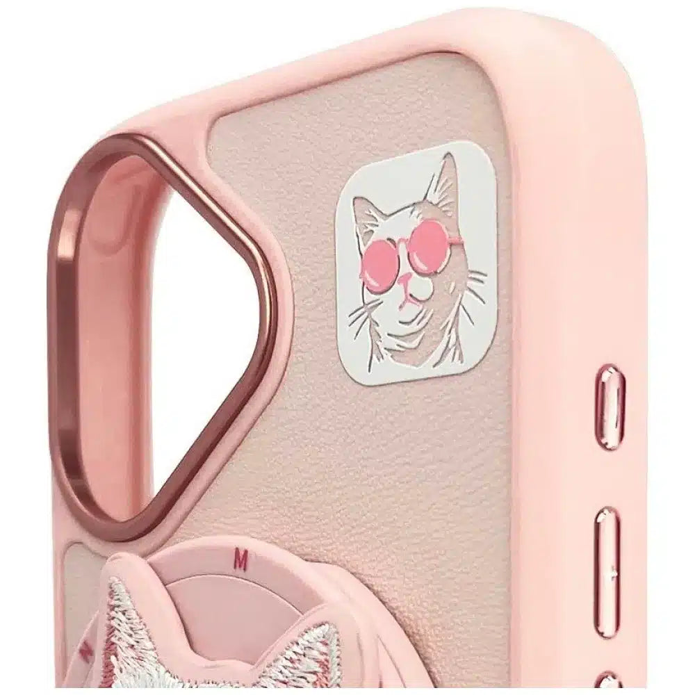 NIMMY GLASSES COOL CAT MagSafe kompatibilna maskica za iPhone 16 roza