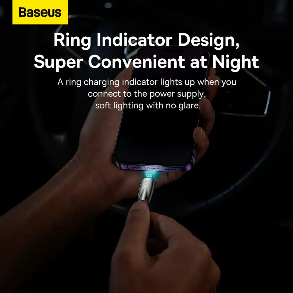 BASEUS kabel Type C pro Apple Lightning 8-pin Power Delivery 20W Glimmer Series CADH000101 2m černá