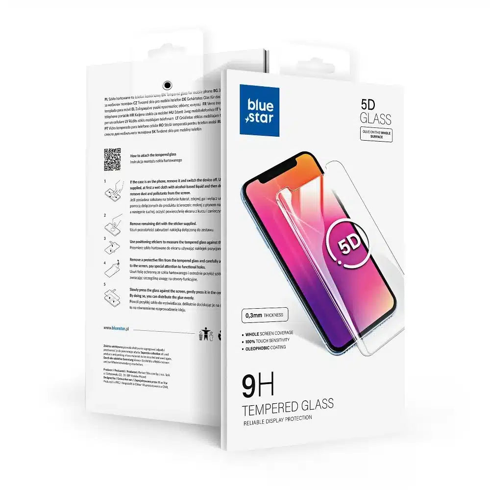 Blue Star Kaljeno staklo za iPhone X / iPhone XS / iPhone 11 Pro 5D Full Cover crno