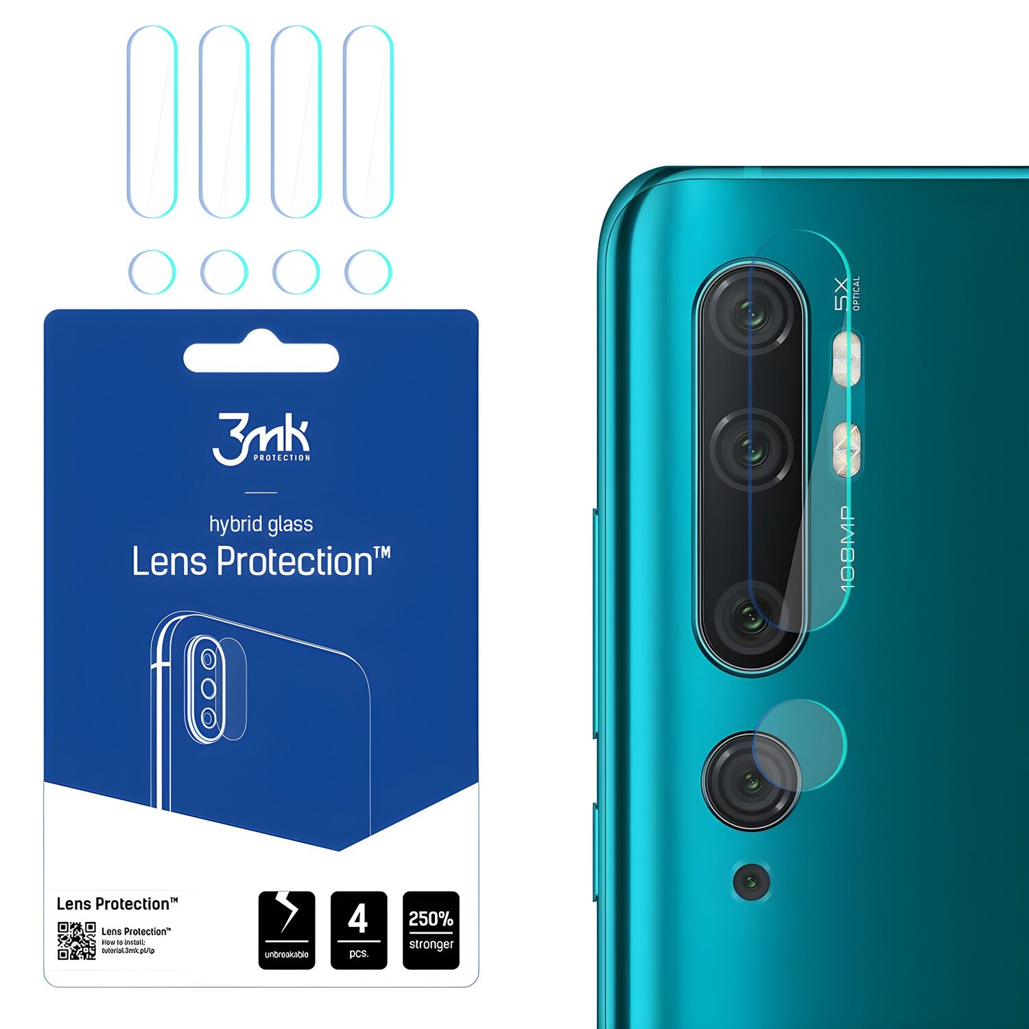 4x Staklo za kameru 3mk za Xiaomi Mi Note 10 - Prozirna KP20883