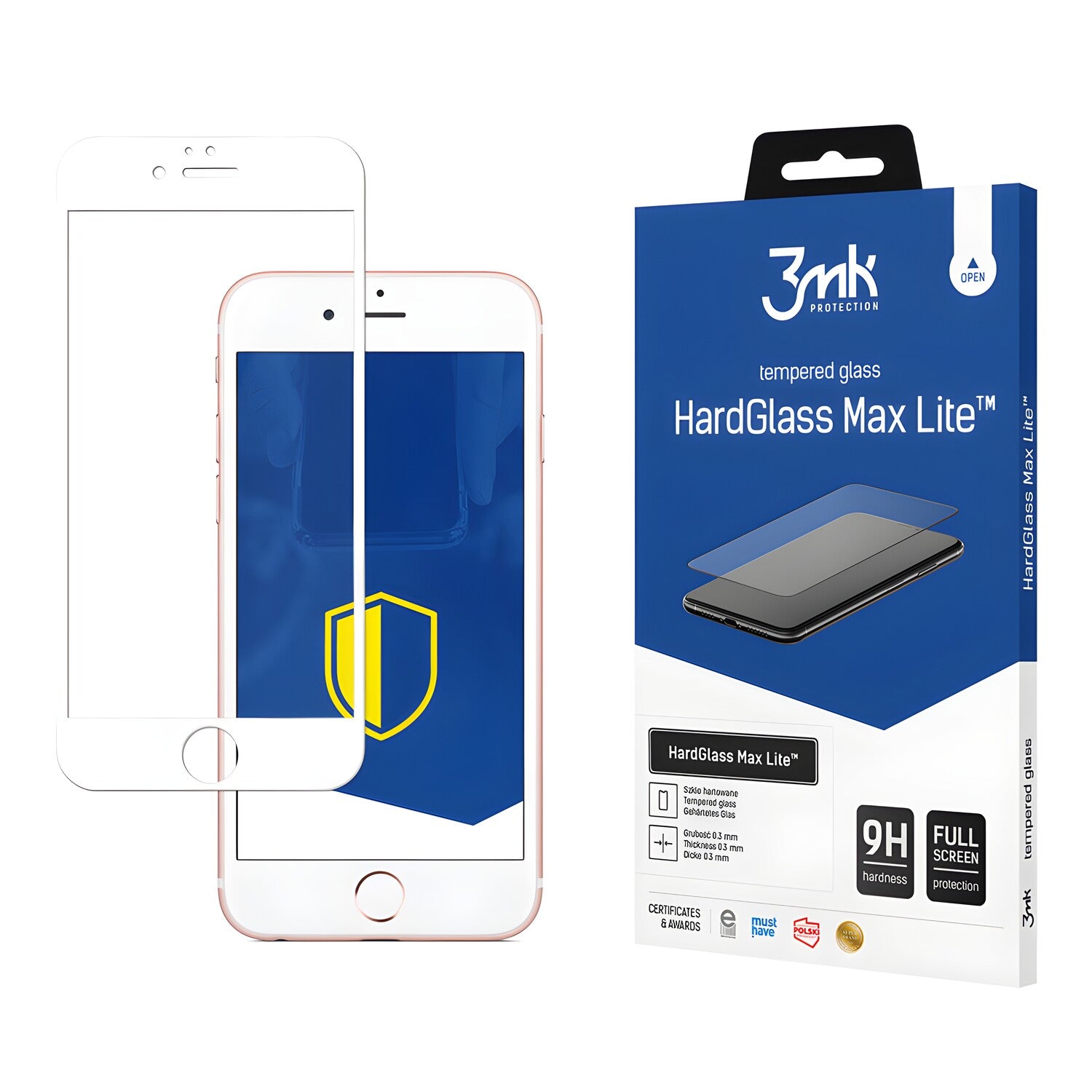 3mk HardGlass Max Lite - zaštitno staklo za Apple iPhone 6/iPhone 6s - Bijela KP21020