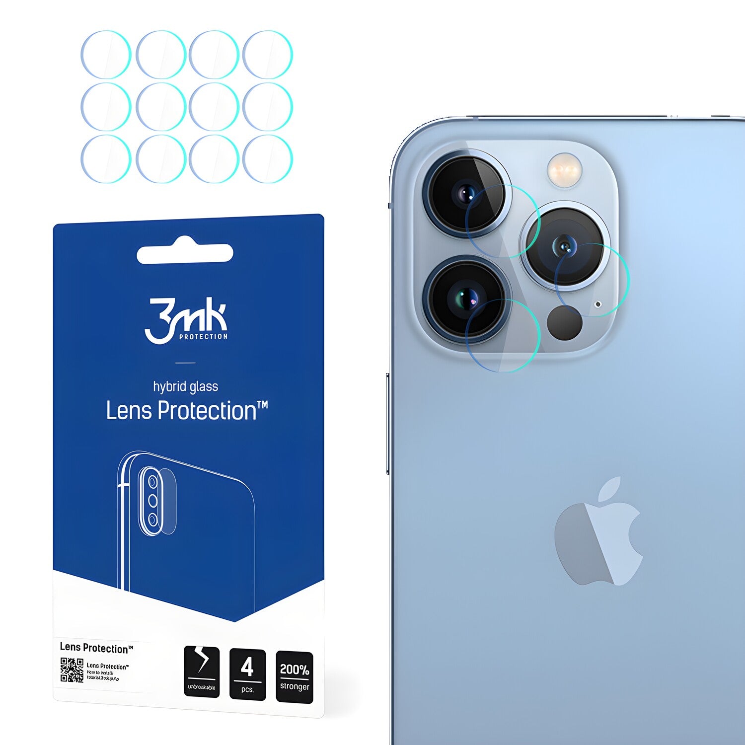 4x Staklo za kameru 3mk za Apple iPhone 13 Pro - Prozirna KP20541