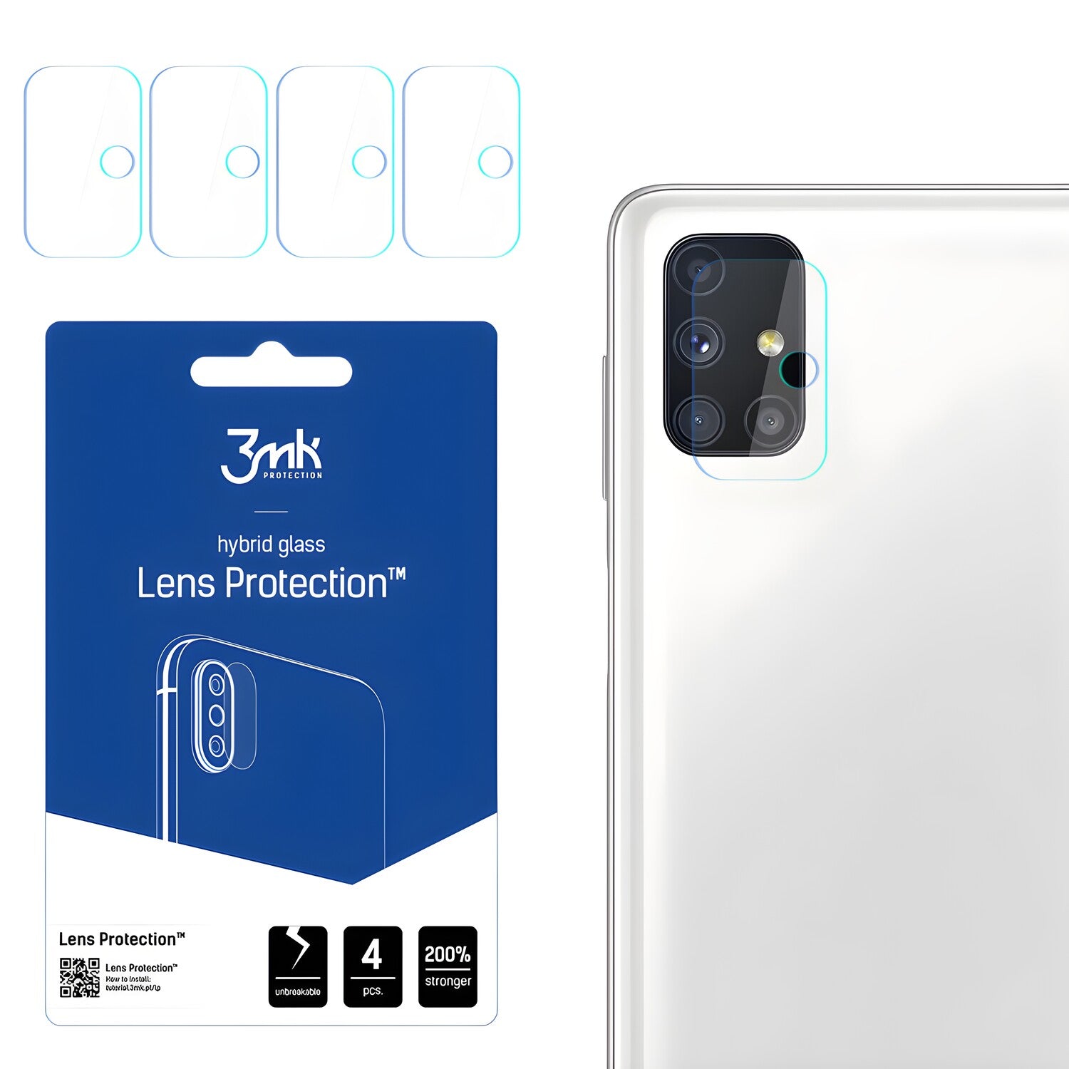 4x Staklo za kameru 3mk za Samsung Galaxy M51 - Prozirna KP20872