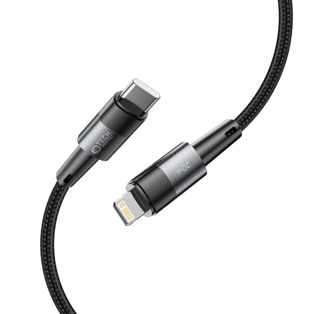TECH-PROTECT ULTRABOOST TYPE-C/LIGHTNING KABEL PD20W/3A 25CM SIVI