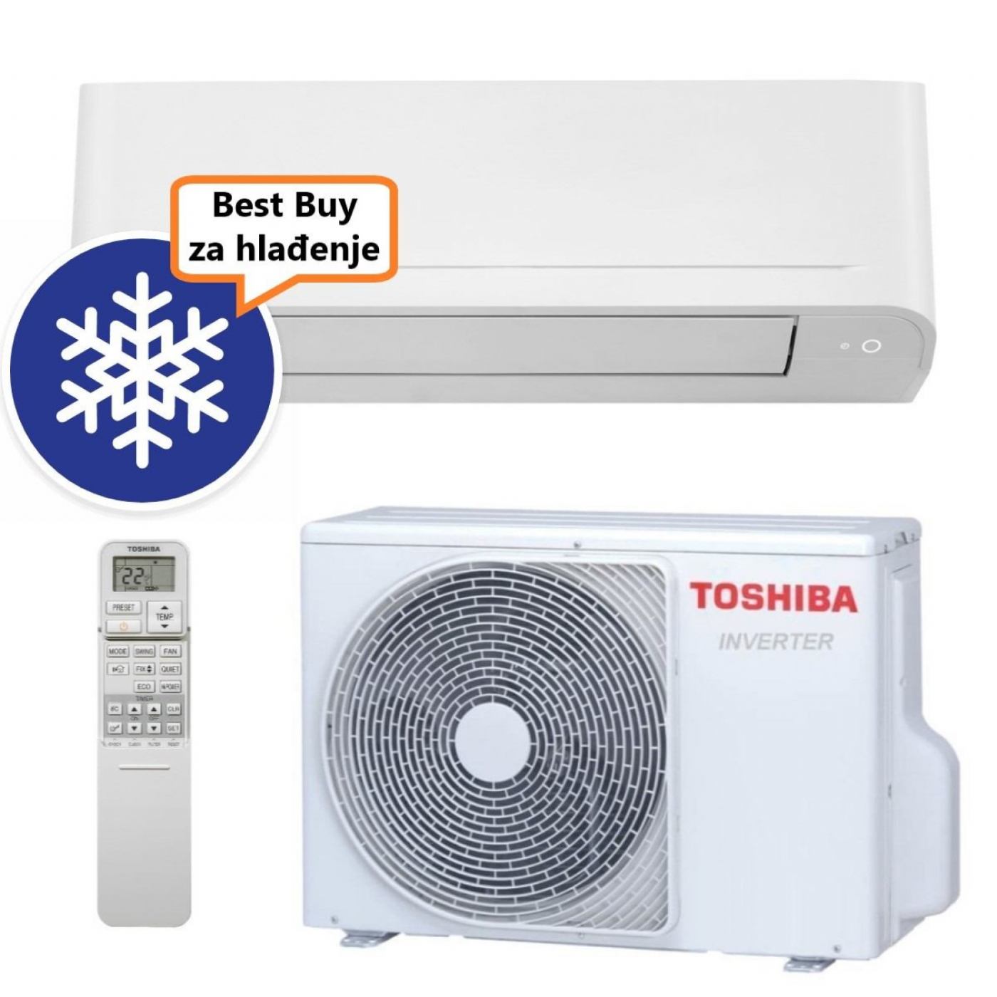 TOSHIBA KLIMA UREĐAJ 2,5kW RAS-B10B2KVG-E2/RAS-10B2AVG-E2- Seiya Classic 2, do 25m2, A++, R32