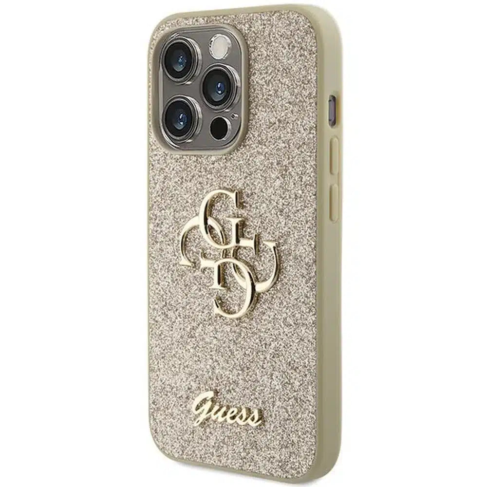 Originální pevné pouzdro GUESS GUHCP15XHG4SGD pro iPhone 15 PRO MAX (Fixed Glitter Big 4G / zlatá)