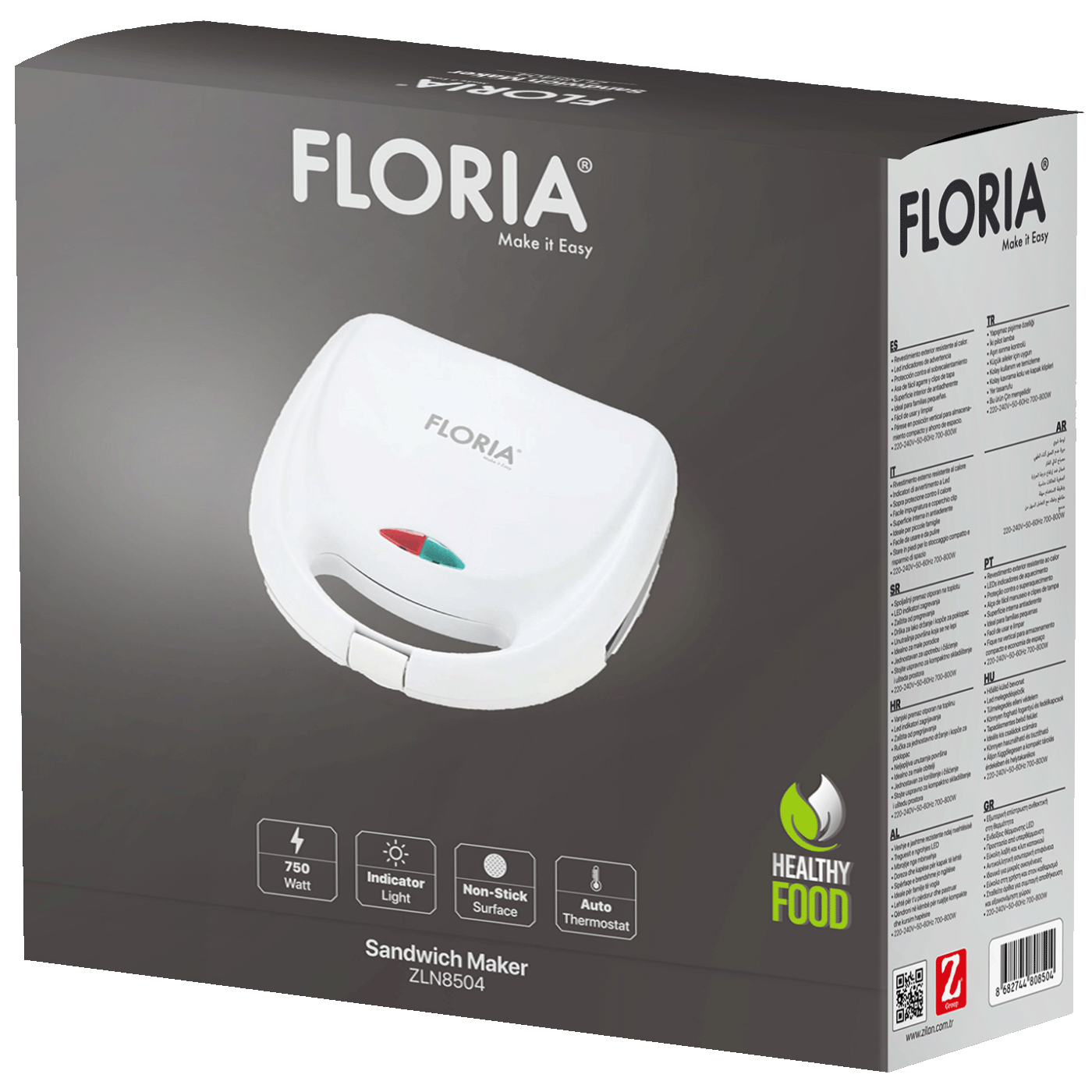 Floria Sendvič Toster, LED indikator, 800 W - ZLN8504
