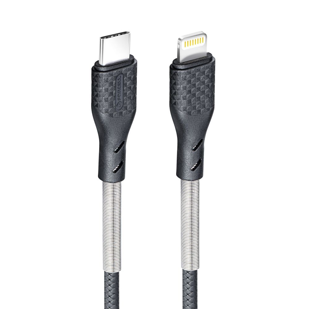 FORCELL Karbonski kabel Type- C na Lightning 8-pin Power Delivery PD27W CB-01C crni 1 metar
