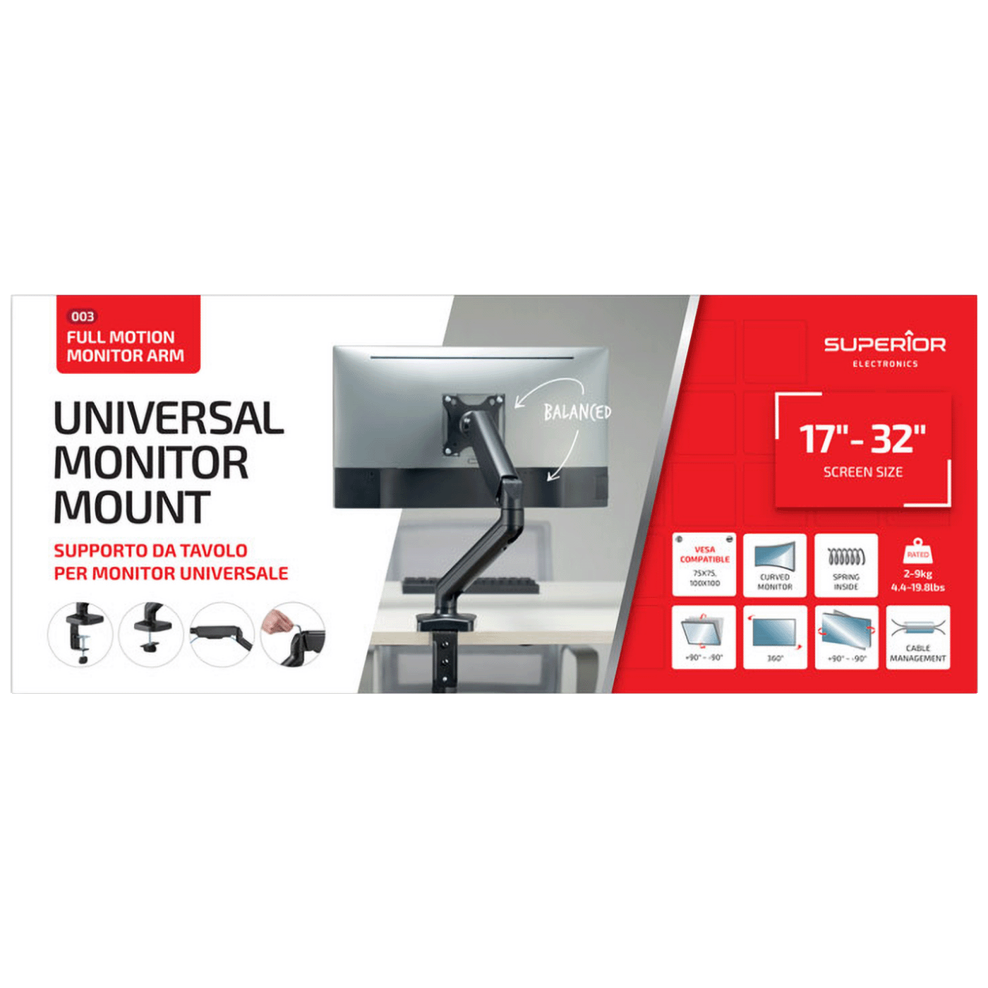 Superior Stolni nosač za LCD monitor, 17" - 32" - Stoni nosač za LCD monitor