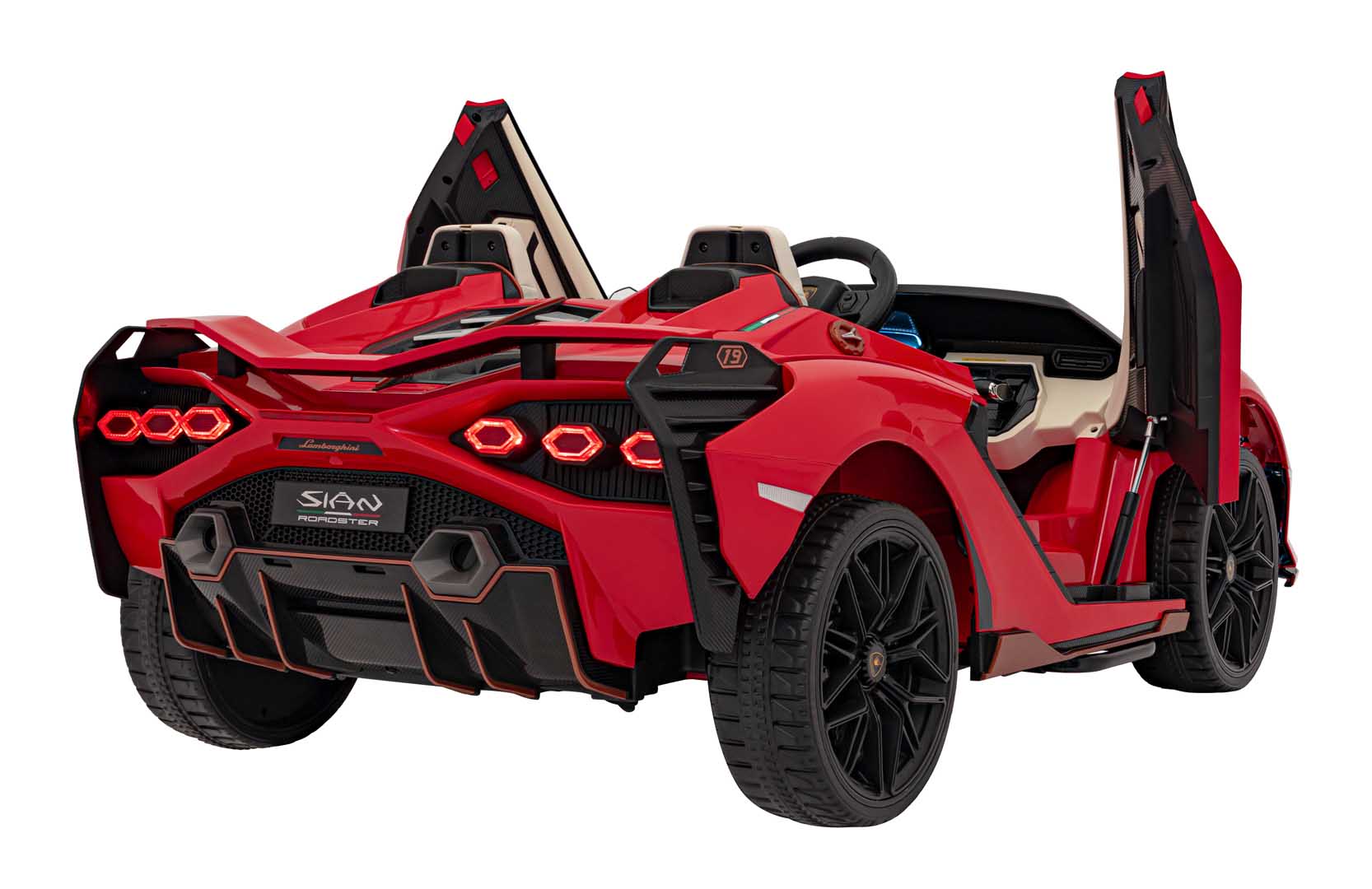 Licencirani auto na akumumulator Lamborghini SIAN 4x100W - dvosjed - crveni