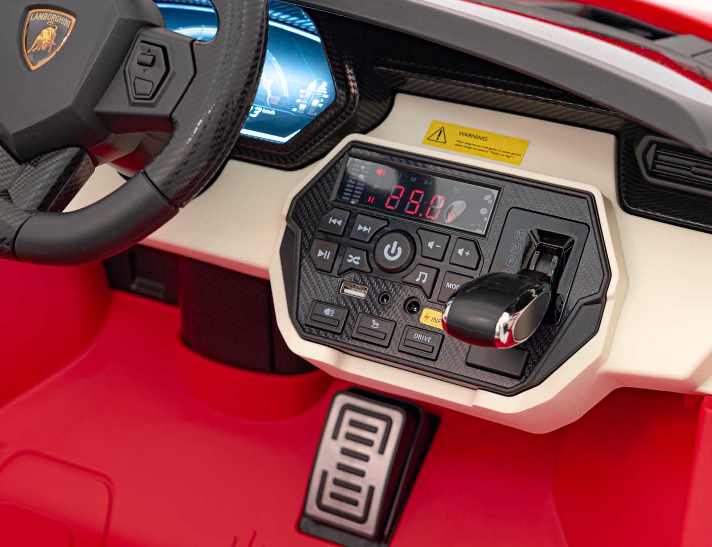 Licencirani auto na akumumulator Lamborghini SIAN 4x100W - dvosjed - crveni