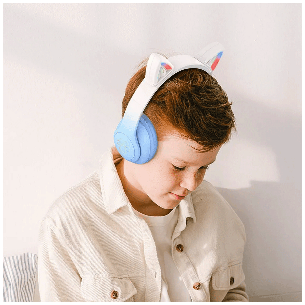 hoco. Slušalice bežične sa mikrofonom, Bluetooth - W42 Cat Ears, Crystal Blue