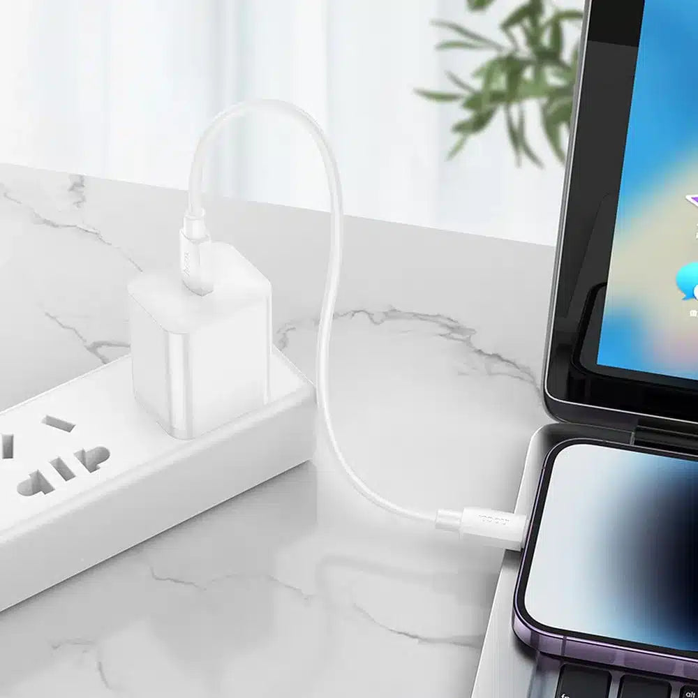 HOCO Type C kabel pro iPhone Lightning 8-pin Hyper Power Delivery 27W X96 25cm bílý