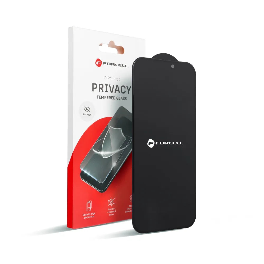 Kaljeno staklo Forcell Privacy Glass Anti-spy za iPhone 16 Plus crno