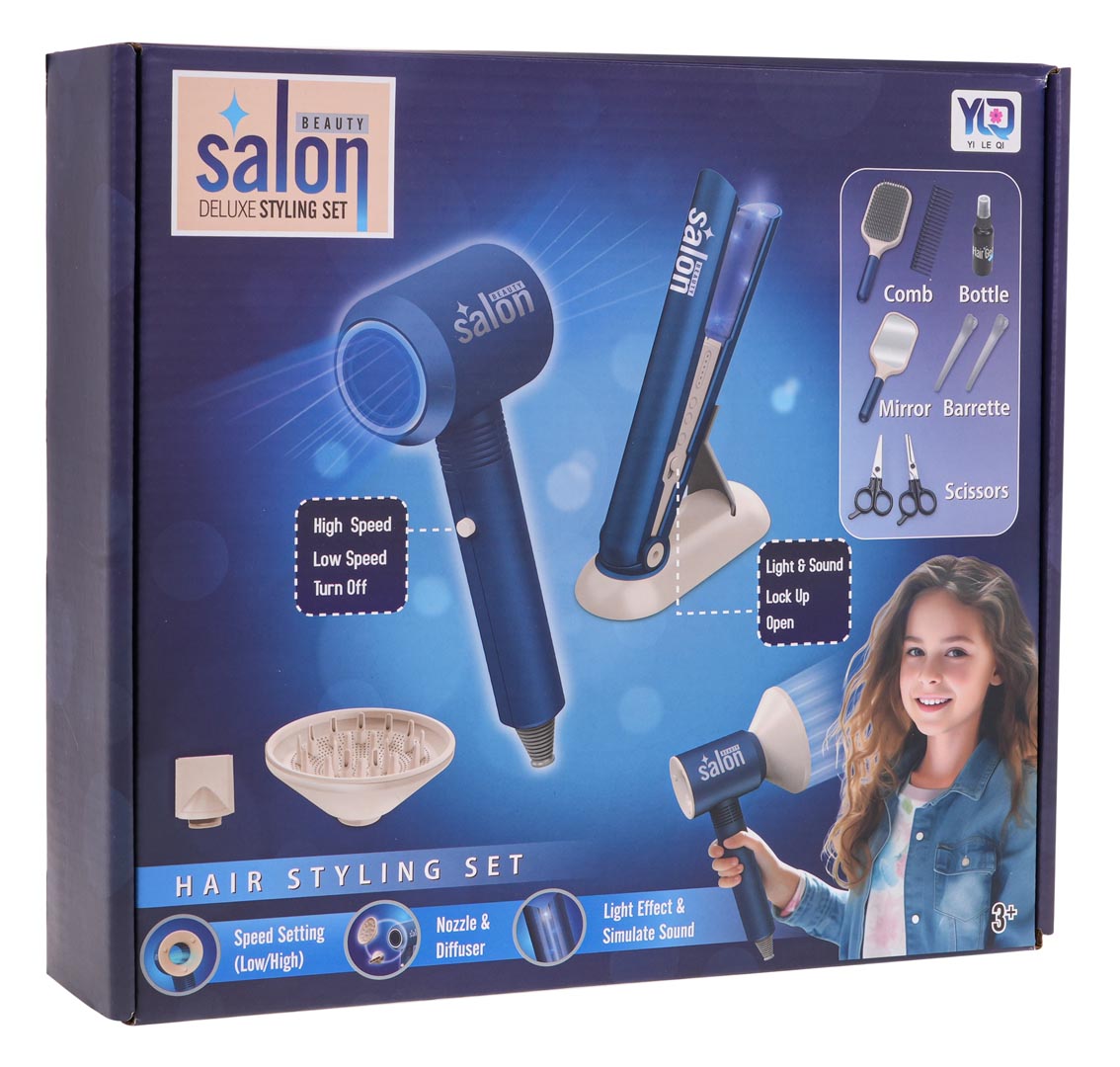 MEGA Set for a Little Hairdresser Blue + Accessories